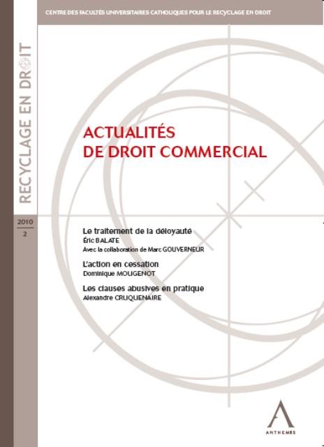 Actualités de droit commercial