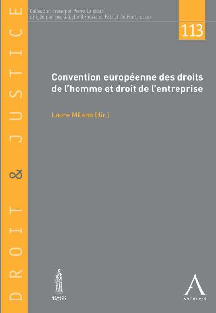 Convention européenne des droits de l'homme et droit de l'entreprise
