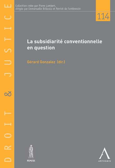 La subsidiarité conventionnelle en question
