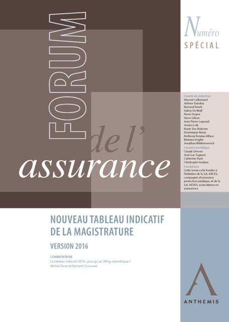 Tableau indicatif de la magistrature - Version 2016