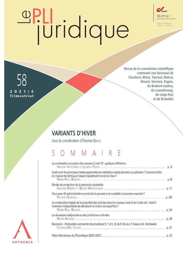 Le Pli juridique n° 58 -  Décembre 2021