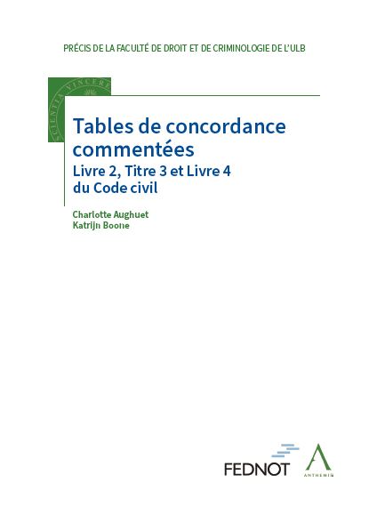 Tables de concordance commentées