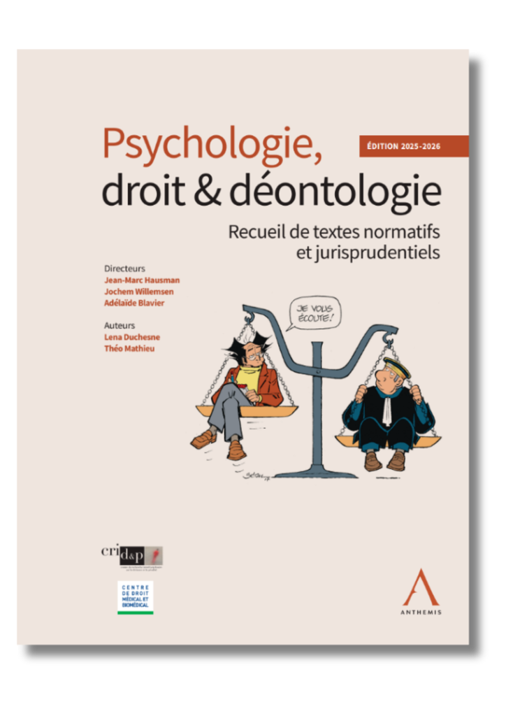 Psychologie, droit & déontologie - Recueil de textes normatifs et jurisprudentiels
