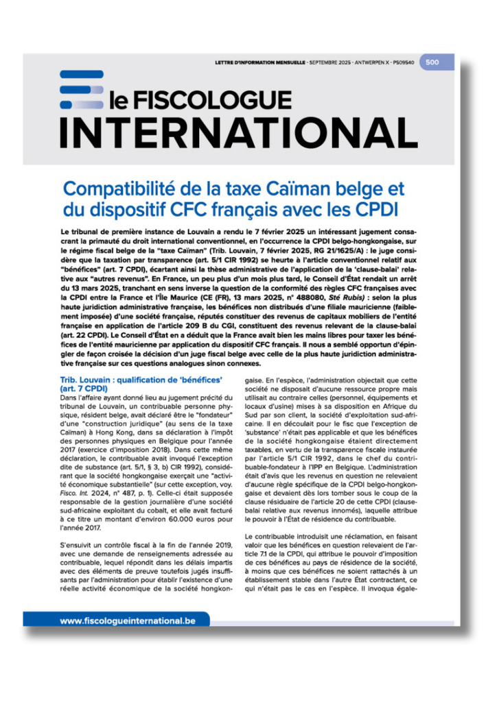 Le fiscologue internationale