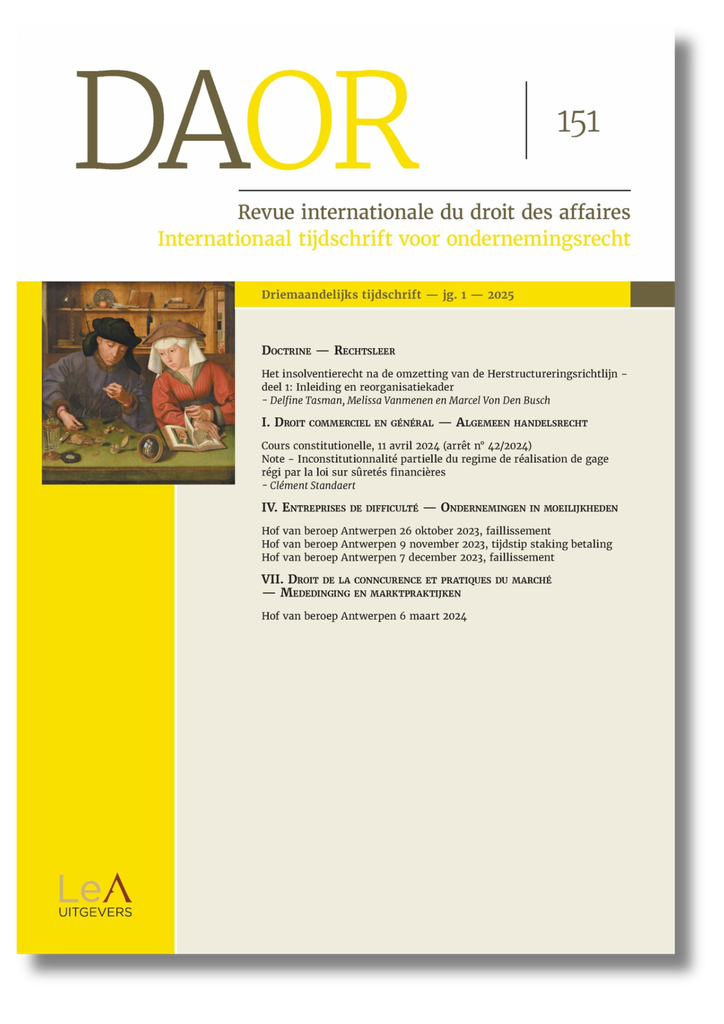 Revue internationale du droit des affaires / Internationaal tijdschrift voor ondernemingsrecht (DAOR) - Abonnement