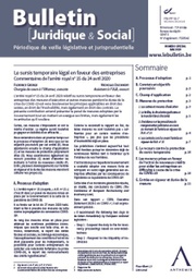 [BJSHS1] Le sursis temporaire légal en faveur des entreprises – Numéro spécial du Bulletin Juridique &amp; Social