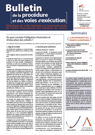 [BULLPROCHS1] Le recouvrement des créances alimentaires