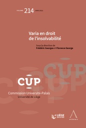 [CUP214] Varia en droit de l'insolvabilité