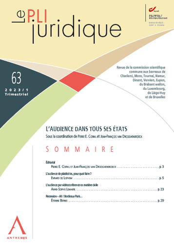 [PLIJUR63] Le Pli juridique 63 - Avril 2023