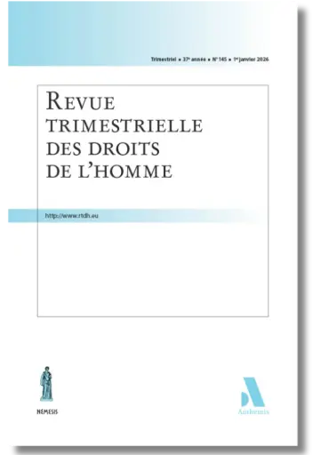 [RTDH145] Revue trimestrielle des droits de l'homme 2026/01 - n° 145