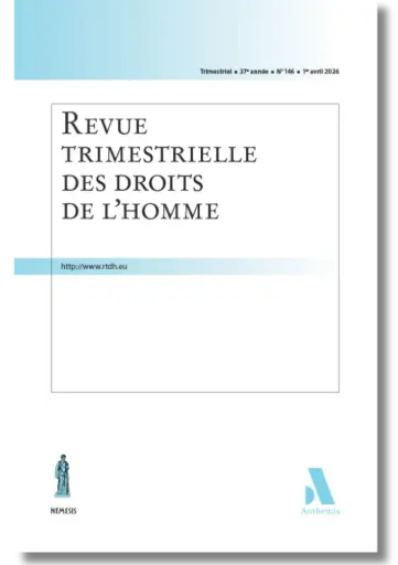 [RTDH146] Revue trimestrielle des droits de l'homme 2026/02 - n° 146