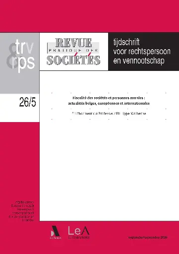 [RPS2026/5] Fiscalité des sociétés et personnes morales : actualités belges, européennes et internationales