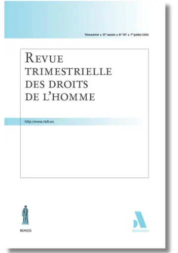 [RTDH147] Revue trimestrielle des droits de l'homme 2026/03 - n° 147