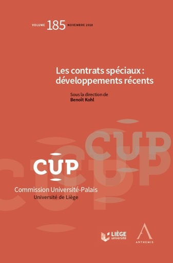 [CUP185] Les contrats spéciaux : développements récents