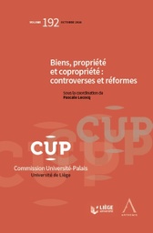[CUP192] Biens, propriété et copropriété : controverses et réformes