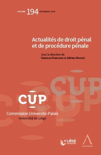 [CUP194] Actualités de droit pénal et de procédure pénale