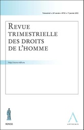 Revue trimestrielle des droits de l'homme - abonnement