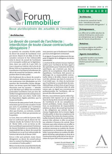 Forum de l'immobilier - Abonnement